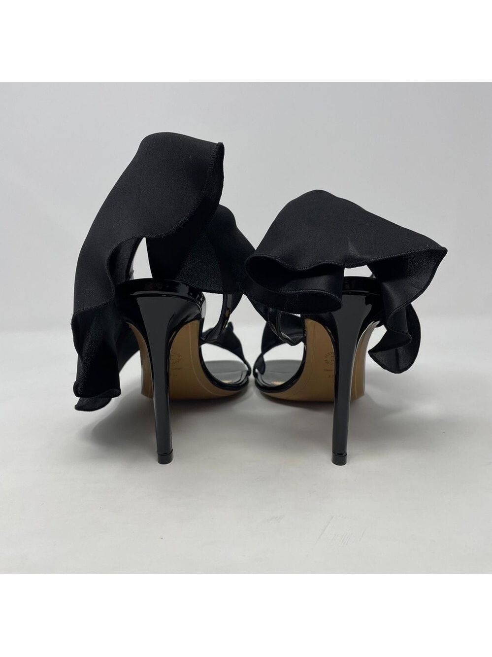 Alexandre Vauthier Penelope Ruffled Organza & Patent Leather Heeled Sandals - Picture 12 of 14